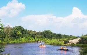 Hoạt động chèo thuyền tại Khu du lịch Cánh Đồng Bất Tận